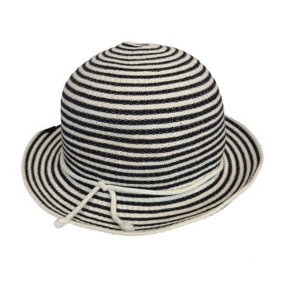 Jacyln Smith Womens Sun Beach Summer Blue Stripe Corded Floppy Hat - Picture 1 of 8